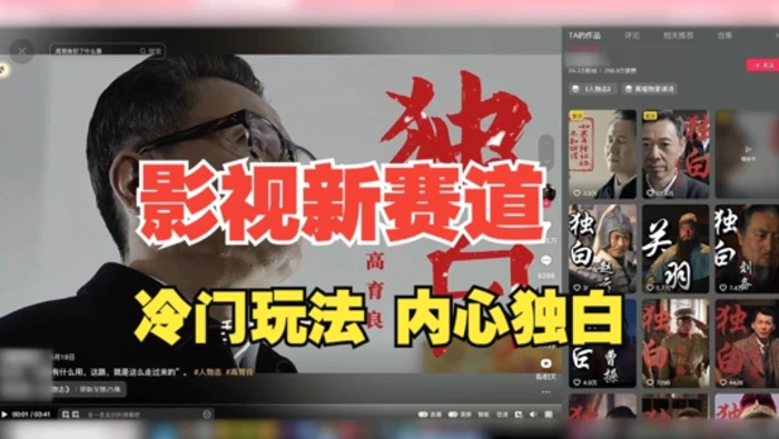 最新影视解说玩法，人物独白，30天涨粉24万+，全流程拆解【揭秘】| 网创圈