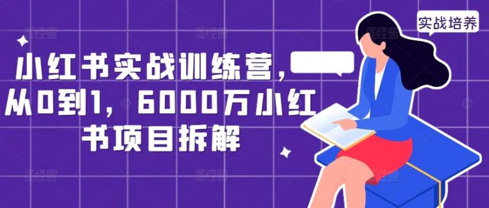 小红书实战训练营，从0到1，6000万小红书项目拆解| 网创圈