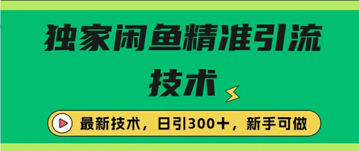 闭鱼精准引流，日引300+创业粉保姆级教程，新手可做| 网创圈