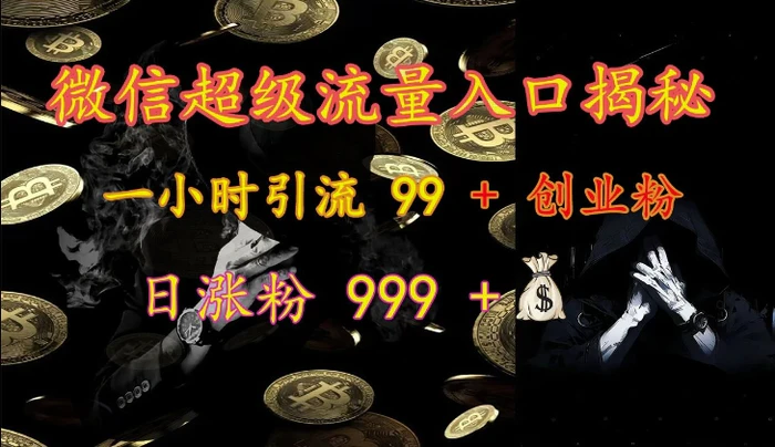 微信超级流量入口揭秘：一小时引流 99 + 创业粉，日涨粉 999 +| 网创圈