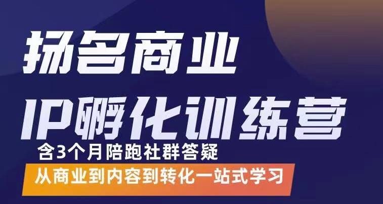 杨名商业IP孵化训练营，从商业到内容到转化一站式学 价值5980元| 网创圈
