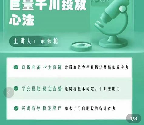 巨量千川优化师投放实操课，学会投放，稳定直播，稳定增产| 网创圈