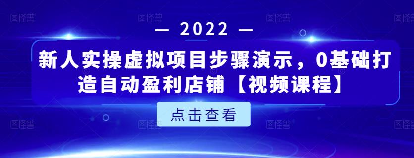 新人实操虚拟项目步骤演示，0基础打造自动盈利店铺【视频课程】| 网创圈
