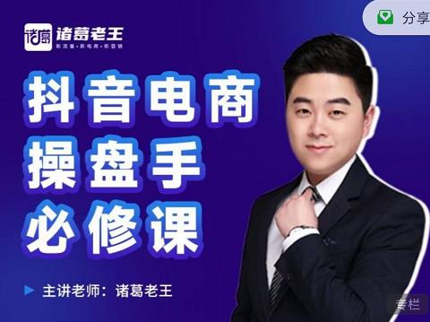 诸葛老王-抖音电商操盘手必修课：顶层设计，​起号破局，爆款运营，数据分析| 网创圈