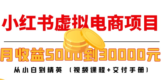 小红书虚拟电商项目：从小白到精英 月收益5000到30000 (视频课程+交付手册)| 网创圈