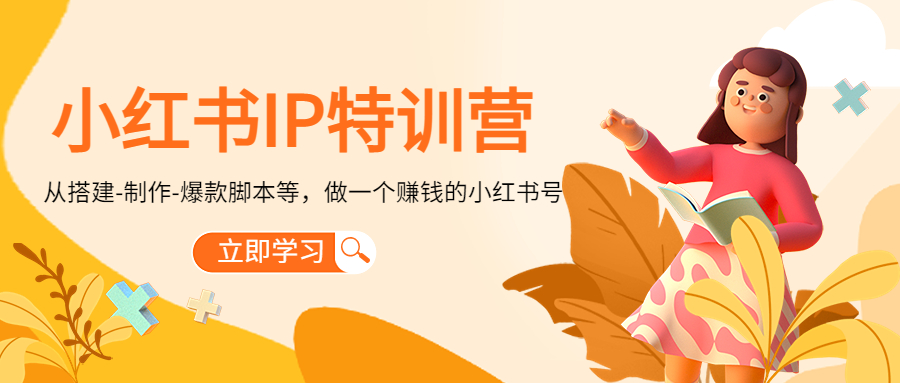 小红书IP特训营：从搭建-制作-爆款脚本等等，做一个赚钱的小红书号| 网创圈