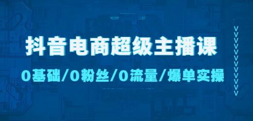 抖音电商超级主播课：0基础、0粉丝、0流量、爆单实操！| 网创圈