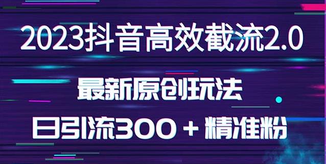 日引300＋创业粉，独家抖音高效截流2.0玩法（价值1280）| 网创圈