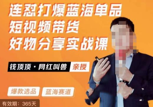 网红叫兽·连怼打爆蓝海单品，短视频带货好物分享实战课| 网创圈