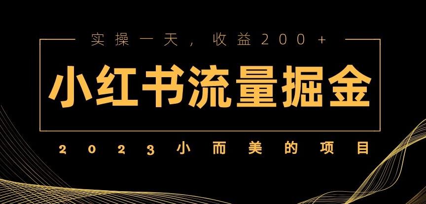 2023小而美的项目，小红书流量掘金，实操一天，收益200+【揭秘】| 网创圈