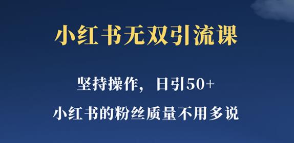 小红书无双课一天引50+女粉，不用做视频发视频，小白也很容易上手拿到结果【仅揭秘】| 网创圈