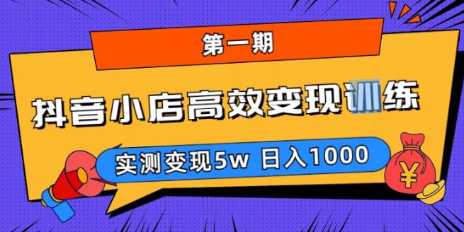 抖音小店高效变现训练营（第一期）,实测变现5w，日入1000【揭秘】| 网创圈