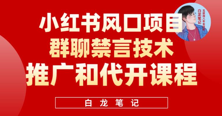 小红书风口项目日入300+，小红书群聊禁言技术代开项目，适合新手操作| 网创圈