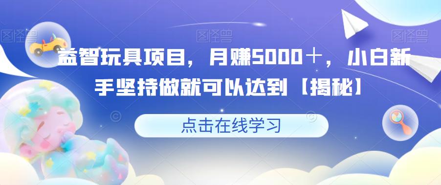 益智玩具项目，月赚5000＋，小白新手坚持做就可以达到【揭秘】| 网创圈