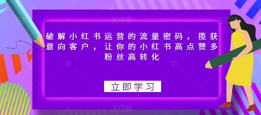 破解小红书运营的流量密码，揽获意向客户，让你的小红书高点赞多粉丝高转化| 网创圈