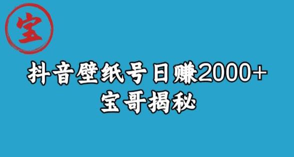 宝哥抖音壁纸号日赚2000+，不需要真人露脸就能操作【揭秘】| 网创圈