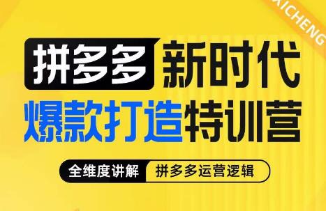 玺承·拼多多新时代爆款打造特训营，全维度讲解拼多多运营逻辑| 网创圈