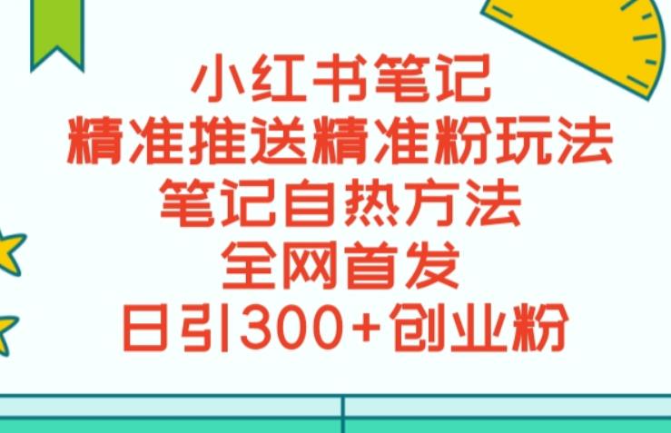 最新小红书笔记精准推送2000+精准粉，单日导流私欲最少300【脚本+教程】| 网创圈