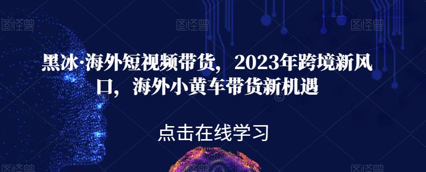 黑冰·海外短视频带货，2023年跨境新风口，海外小黄车带货新机遇| 网创圈