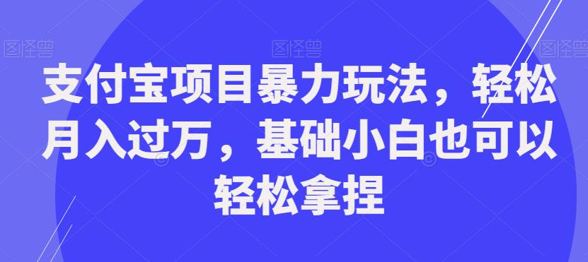 支付宝项目暴力玩法，轻松月入过万，基础小白也可以轻松拿捏【揭秘】| 网创圈