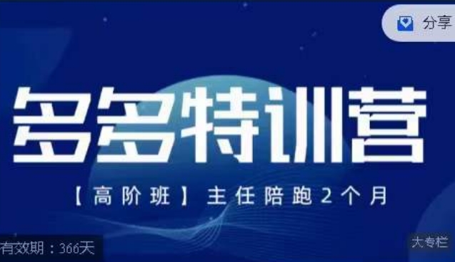 纪主任·多多特训营高阶班【9月13日更新】，拼多多最新玩法技巧落地实操| 网创圈