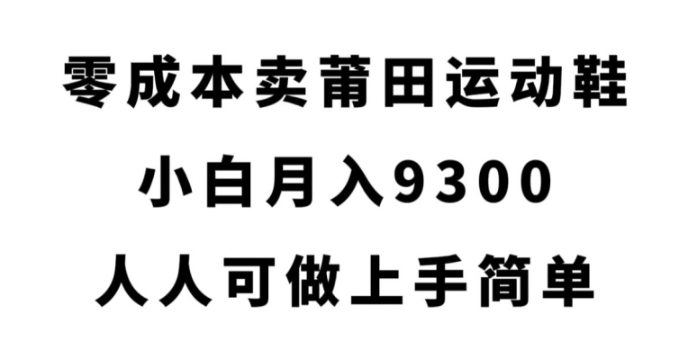 零成本卖莆田运动鞋，小白月入9300，人人可做上手简单【揭秘】| 网创圈