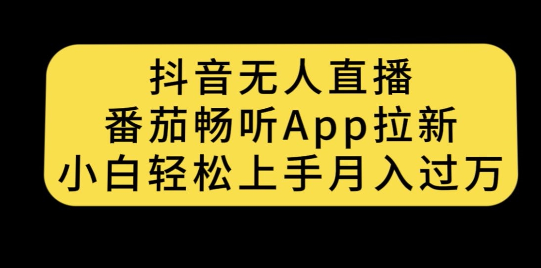 抖音无人直播，番茄畅听APP拉新，小白轻松上手月入过万| 网创圈