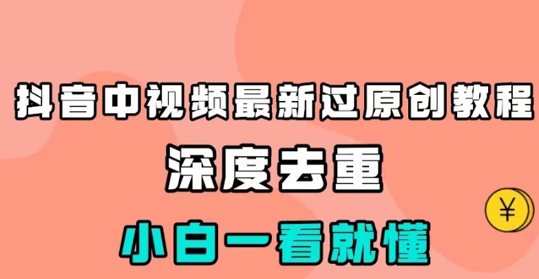 抖音中视频最新过原创教程，深度去重，小白一看就懂【揭秘】| 网创圈