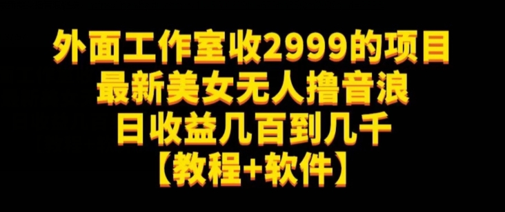 外面工作室收2999的项目最新美女无人撸音浪日收益几百到几千【教程+软件】（仅揭秘）| 网创圈