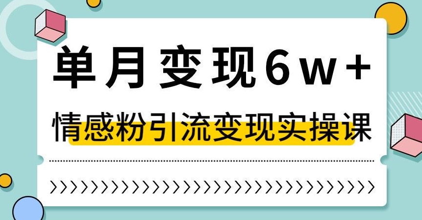 单月变现6W+，抖音情感粉引流变现实操课，小白可做，轻松上手，独家赛道【揭秘】| 网创圈