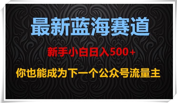 最新蓝海赛道，新手小白日入500+，你也能成为下一个公众号流量主【揭秘】| 网创圈