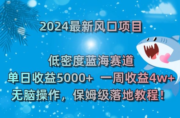 2024最新风口项目，低密度蓝海赛道，单日收益5000+，一周收益4w+！| 网创圈