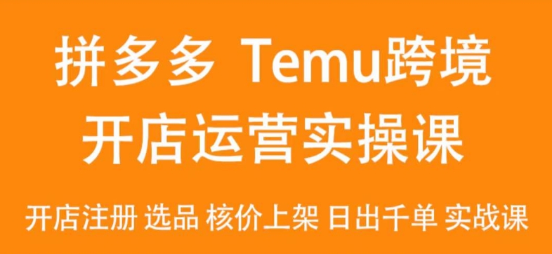 2024Temu最新玩法，Temu跨境开店运营实操课，开店注册/选品/核价上架/日出千单实战课| 网创圈