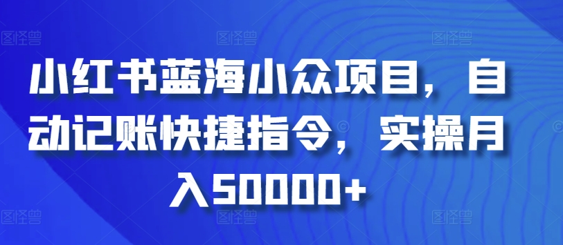 小红书蓝海小众项目，自动记账快捷指令，实操月入50000+| 网创圈