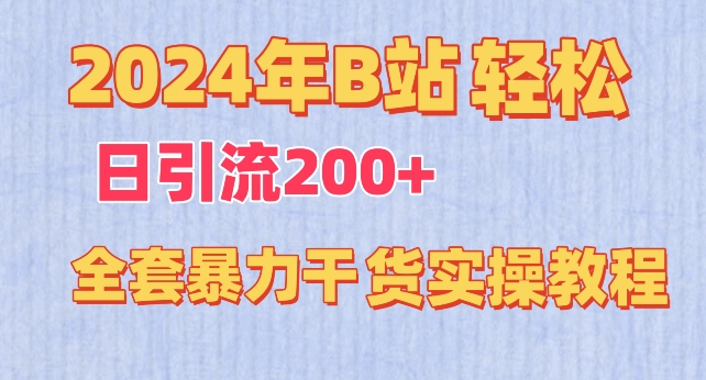 2024年B站轻松日引流200+的全套暴力干货实操教程| 网创圈