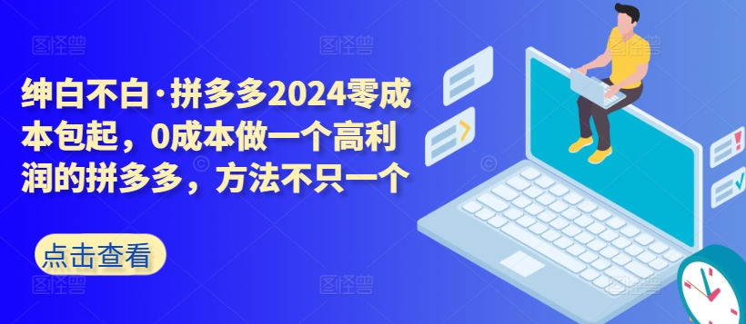 拼多多2024零成本包起，0成本做一个高利润的拼多多，方法不只一个| 网创圈