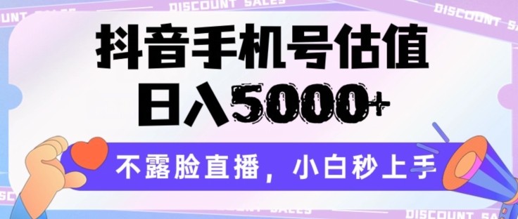 抖音手机号估值，日入5000+，不露脸直播，小白秒上手| 网创圈