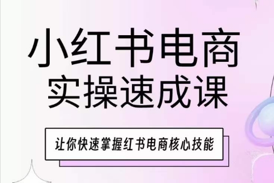 小红书电商实操速成课，让你快速掌握红书电商核心技能| 网创圈