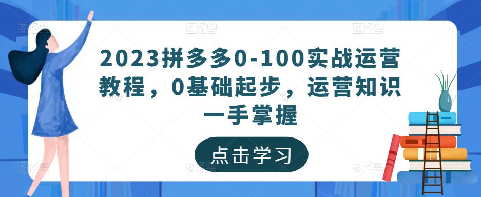 2023拼多多0-100实战运营教程，0基础起步，运营知识一手掌握| 网创圈