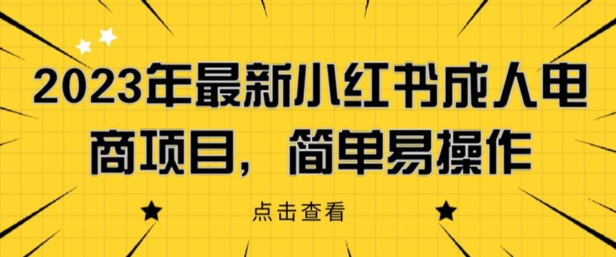 2023年最新小红书成人电商项目，简单易操作【详细教程】【揭秘】| 网创圈