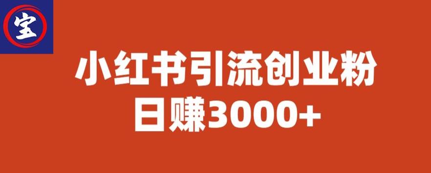 宝哥小红书引流创业粉，日赚3000+【揭秘】| 网创圈