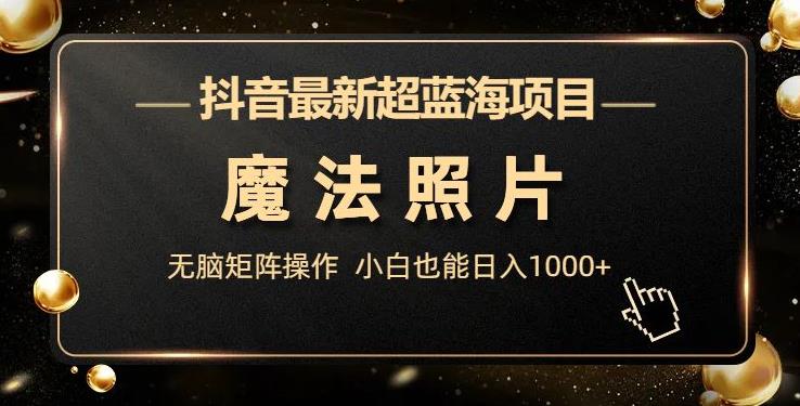 抖音最新超蓝海项目，魔法照片，无脑矩阵操作，小白也能日入1000+【揭秘】| 网创圈
