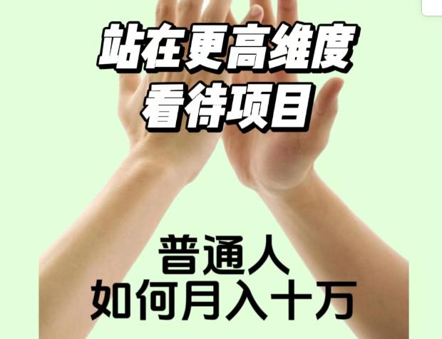 2023最火项目：站在更高维度看待项目，普通人如何月入十万【揭秘】| 网创圈