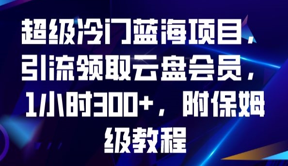 超级冷门蓝海项目，引流领取云盘会员，1小时300+，附保姆级教程| 网创圈