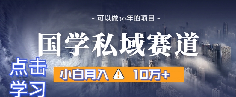 暴力国学私域赛道，小白月入10万+，引流+转化完整流程【揭秘】| 网创圈
