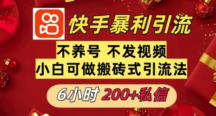 利用快手平台6小时不到200+私信，不发视频不养号| 网创圈