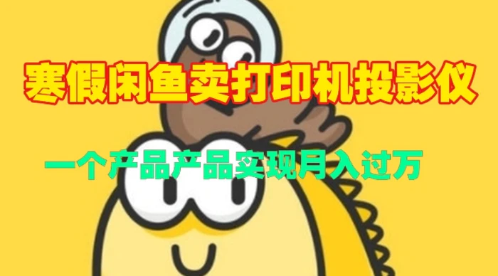 寒假闲鱼卖打印机、投影仪，一个产品产品实现月入过W| 网创圈