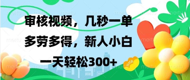 （13719期）视频审核，新手可做，多劳多得，新人小白一天轻松300+| 网创圈