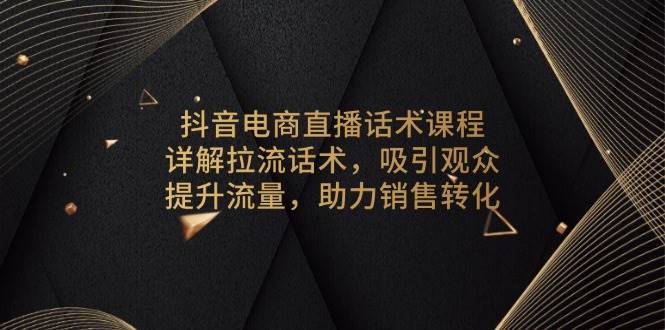 （13846期）抖音电商直播话术课程，详解拉流话术，吸引观众，提升流量，助力销售转化| 网创圈