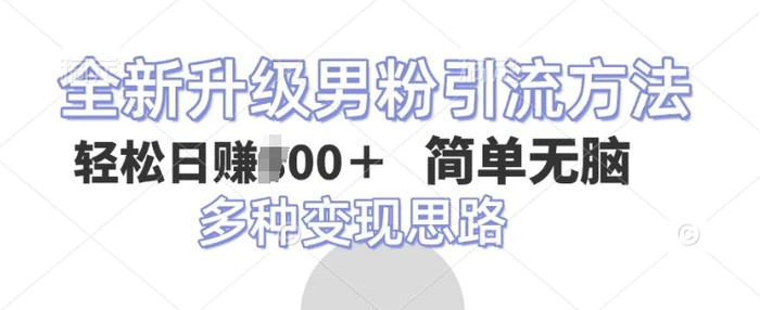 全新升级男粉引流方法，不需要真人出境，不需要你有才艺，二创风格 简单暴力| 网创圈